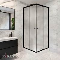 Душевой уголок Parly ZFQ911B 90х90 см, с поддоном, профиль матовый черный, стекло прозрачное