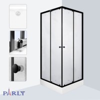 Душевой уголок Parly ZFQ911B 90х90 см, с поддоном, профиль матовый черный, стекло прозрачное