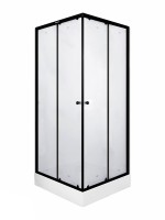 Душевой уголок Parly ZFQ911B 90х90 см, с поддоном, профиль матовый черный, стекло прозрачное