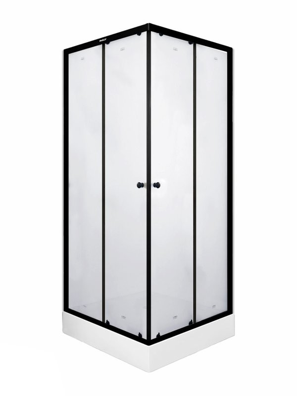 Душевой уголок Parly ZFQ911B 90х90 см, с поддоном, профиль матовый черный, стекло прозрачное