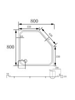 Поддон для душа Abber AD3B080 80x80 трапеция