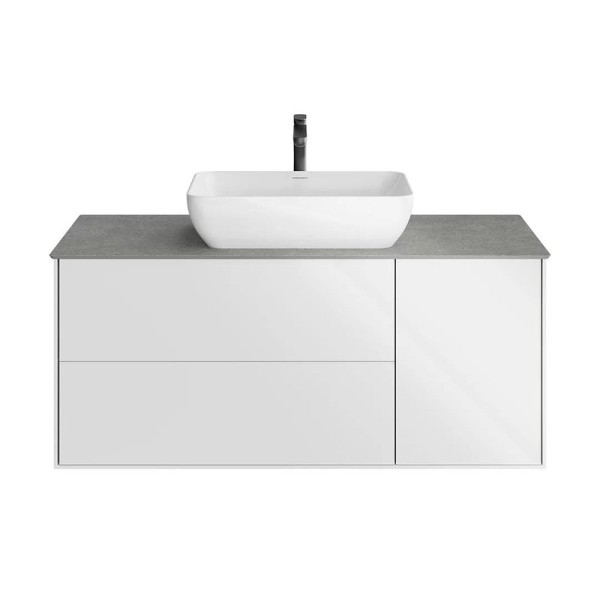 Тумба под раковину со столешницей KERAMA MARAZZI Plaza Modern 120 с тремя ящиками, белая