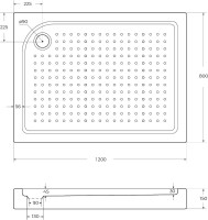 Поддон для душа BelBagno Tray 120х80 L с сифоном