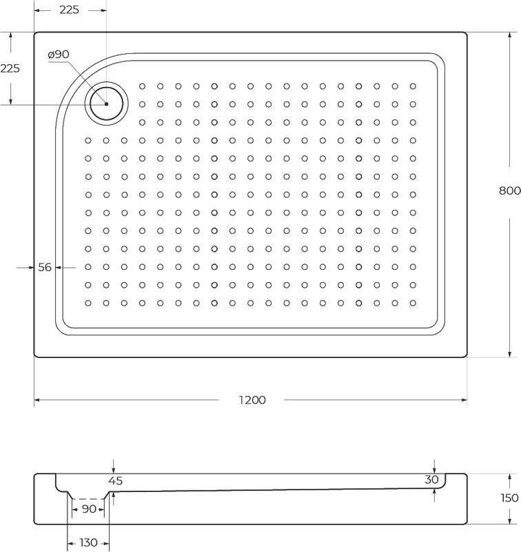 Поддон для душа BelBagno Tray 120х80 L с сифоном