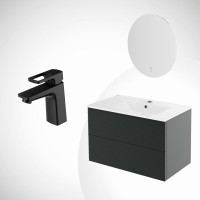 Комплект IDDIS 4в1: тумба подвесная с умывальником Bild 60 см + зеркало с термообогревом Bild + смеситель для умывальника Bild
