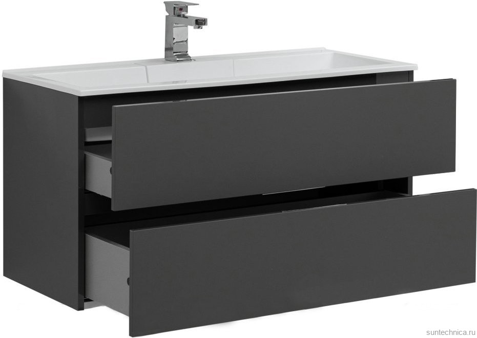 Мебель для ванной комнаты Aquanet Алвита 100 серый антрацит
