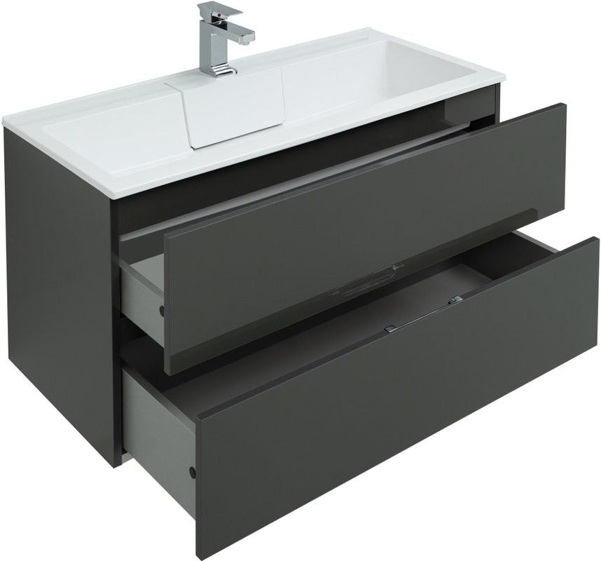 Мебель для ванной комнаты Aquanet Алвита 100 серый антрацит