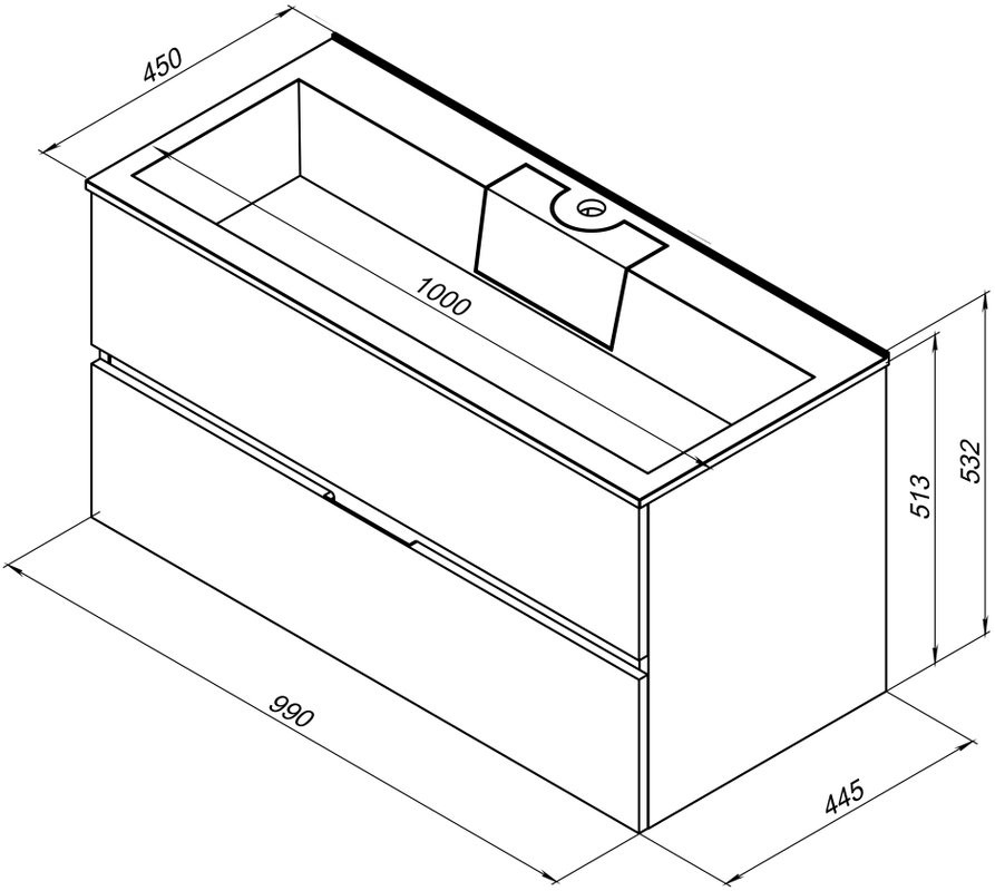 Мебель для ванной комнаты Aquanet Алвита 100 серый антрацит