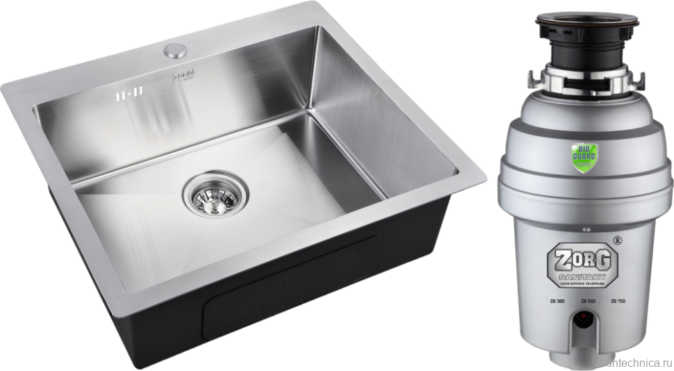 Комплект Мойка Zorg Inox R 5951 + Измельчитель Inox D