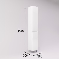 Шкаф пенал для ванной Style Line Даллас 30 Люкс Plus универсальный, белый, с бельевой корзиной