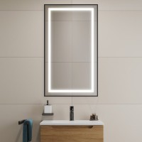 Зеркало BelBagno Kraft 50x80 с подсветкой, черное