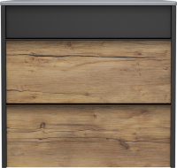 Тумба с раковиной STWORKI Гриндстед 60 дуб таксония, антрацит матовый, раковина 43061-112-KL антрацит