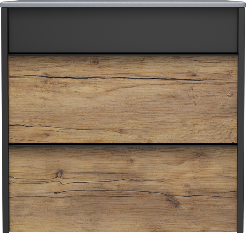 Тумба с раковиной STWORKI Гриндстед 60 дуб таксония, антрацит матовый, раковина 43061-112-KL антрацит