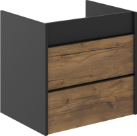 Тумба с раковиной STWORKI Гриндстед 60 дуб таксония, антрацит матовый, раковина 43061-112-KL антрацит