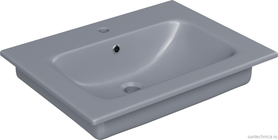 Тумба с раковиной STWORKI Гриндстед 60 дуб таксония, антрацит матовый, раковина 43061-112-KL антрацит