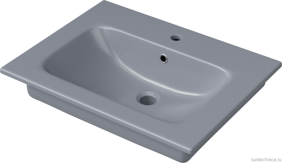 Тумба с раковиной STWORKI Гриндстед 60 дуб таксония, антрацит матовый, раковина 43061-112-KL антрацит