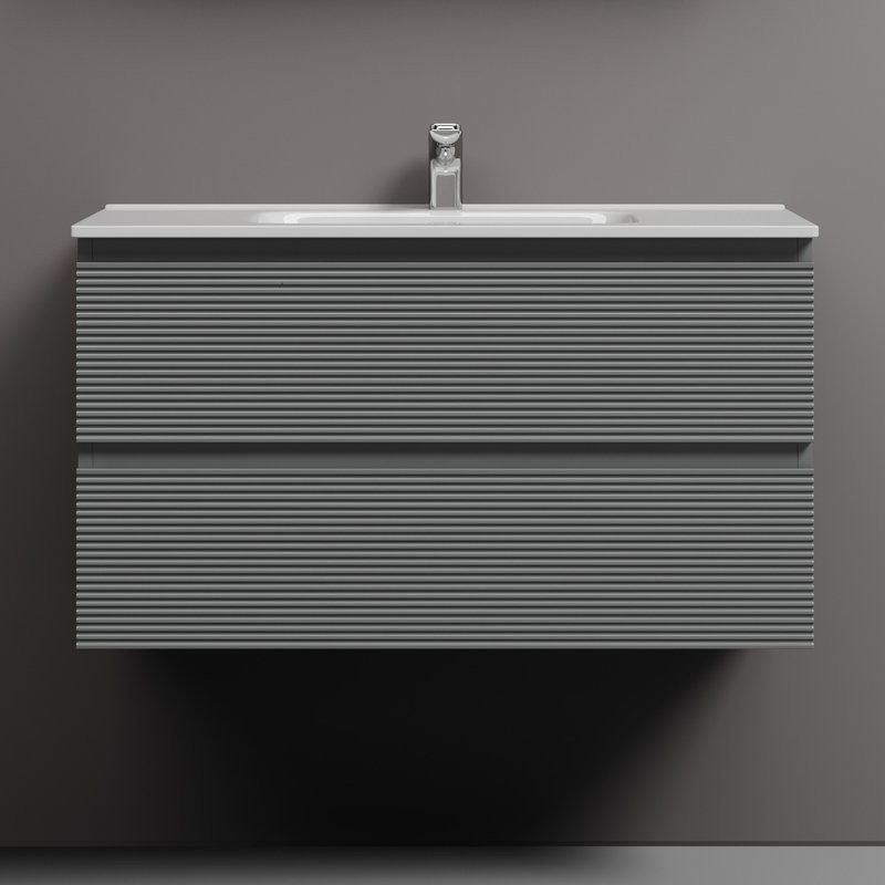 Тумба под раковину Sancos подвесная Folk 2я цв. Ergraut Soft FL90ES