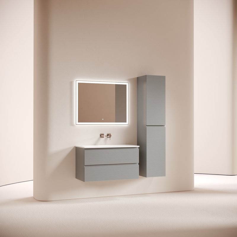 Тумба под раковину Sancos подвесная Folk 2я цв. Ergraut Soft FL90ES