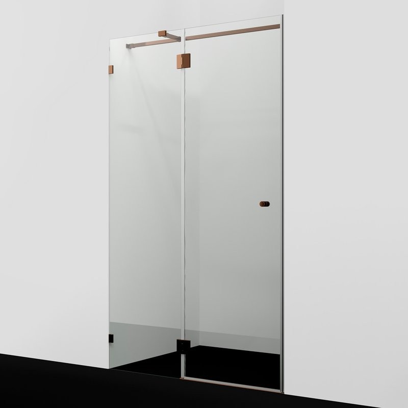 Душевая дверь в нишу Wasserkraft Paar 88H05 120 см, прозрачное стекло, фурнитура розовое золото