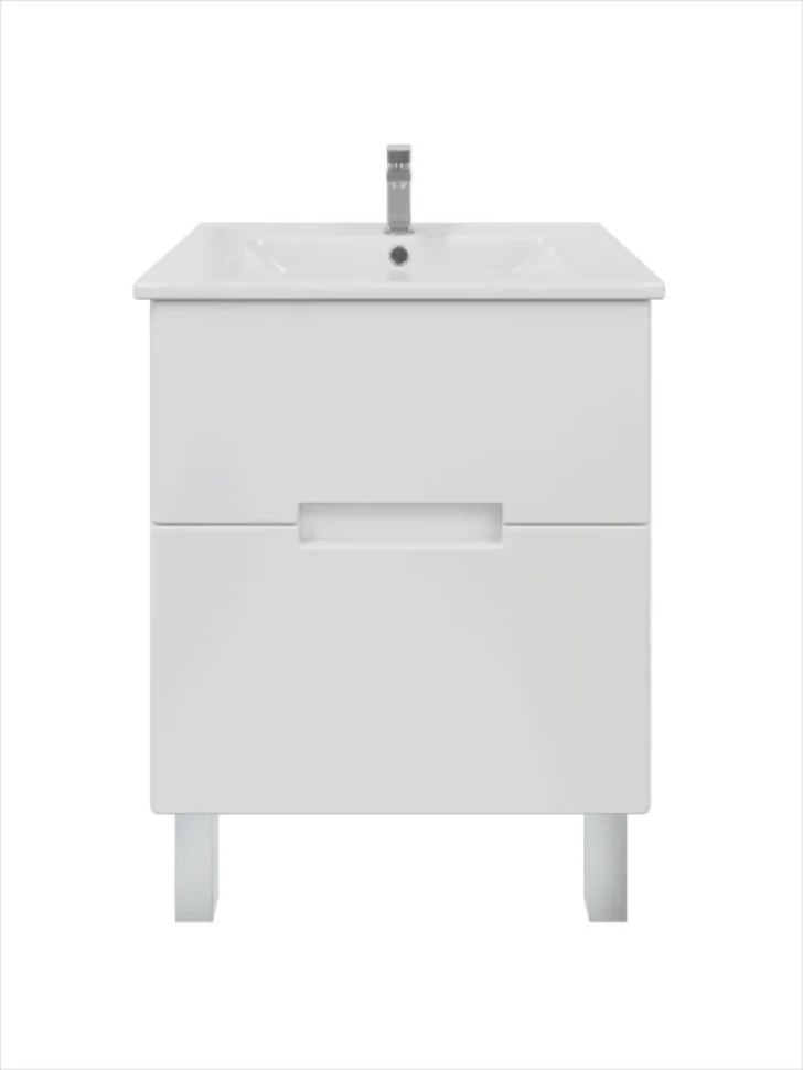 Тумба с раковиной SanStar Ориана 60 напольная, раковина Sanita luxe Quadro 60