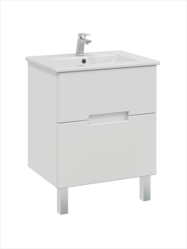 Тумба с раковиной SanStar Ориана 60 напольная, раковина Sanita luxe Quadro 60