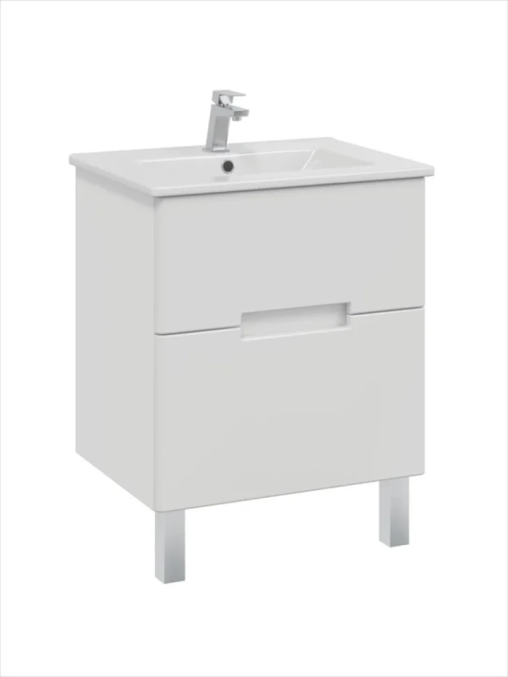 Тумба с раковиной SanStar Ориана 60 напольная, раковина Sanita luxe Quadro 60