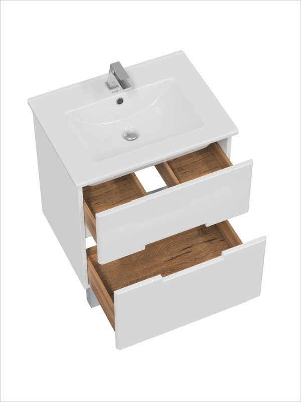 Тумба с раковиной SanStar Ориана 60 напольная, раковина Sanita luxe Quadro 60