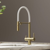 Смеситель для кухни Sancos Imola SC4010BG с гибким изливом, брашированное золото