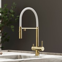 Смеситель для кухни Sancos Imola SC4010BG с гибким изливом, брашированное золото