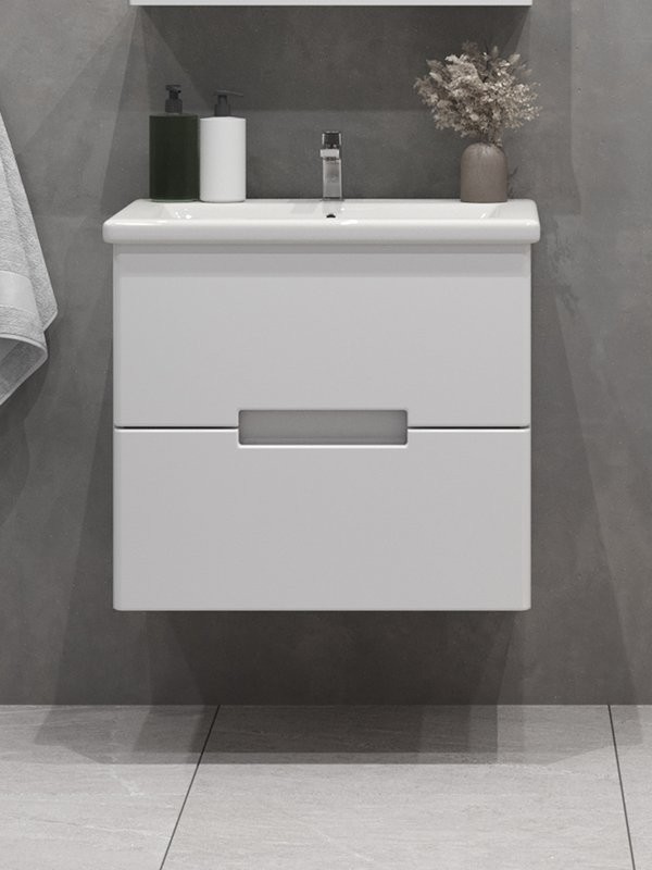 Мебель для ванной комнаты SanStar Ориана 50 подвесная, раковина Cersanit Como 50