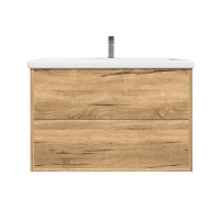 Тумба с раковиной SanStar Siva 70 подвесная, дуб вотан, раковина Миранда