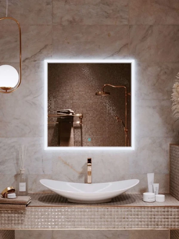 Зеркало Alavann Emma 80x80 с подсветкой, с антизапотеванием