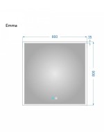 Зеркало Alavann Emma 80x80 с подсветкой, с антизапотеванием