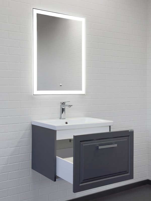 Мебель для ванной комнаты Comforty Бросно 60П подвесная, оружейная сталь