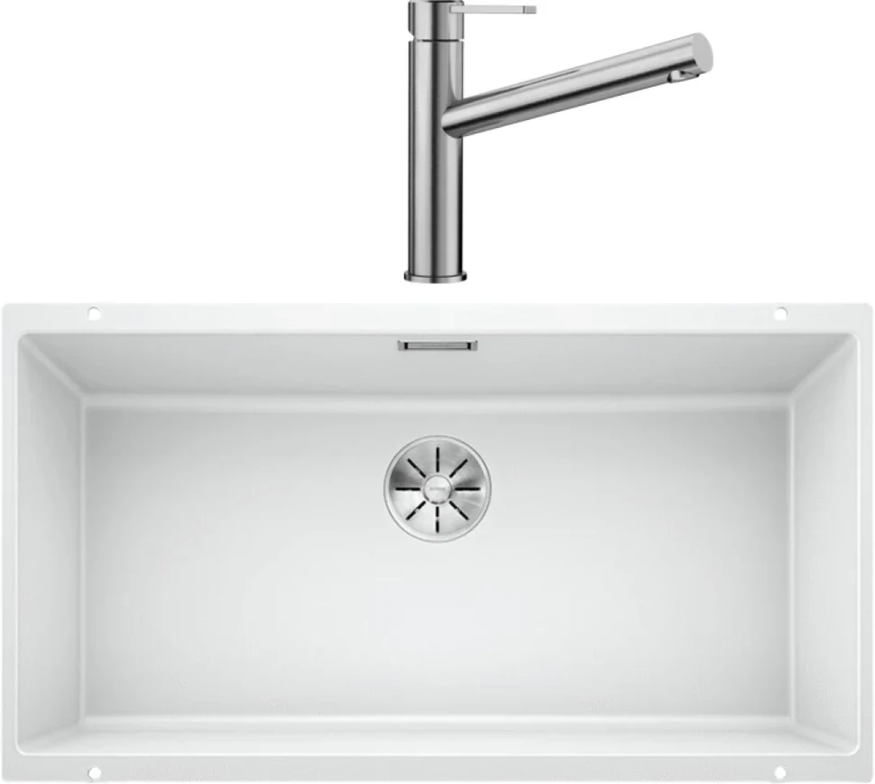 Комплект Мойка Blanco Subline 800-U белая + Смеситель Ambis Ambis 523118