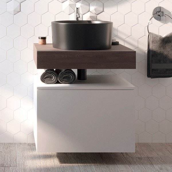 Столешница STWORKI Ольборг 60 дуб карпентер, без отверстий, с тумбой 60