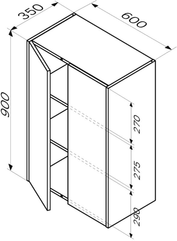 Шкаф в ванную AM.PM Func 90х60 подвесной, дуб крафт