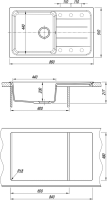 Комплект Мойка Florentina Специя 860 антрацит + Измельчитель Bone Crusher BC 610-AS
