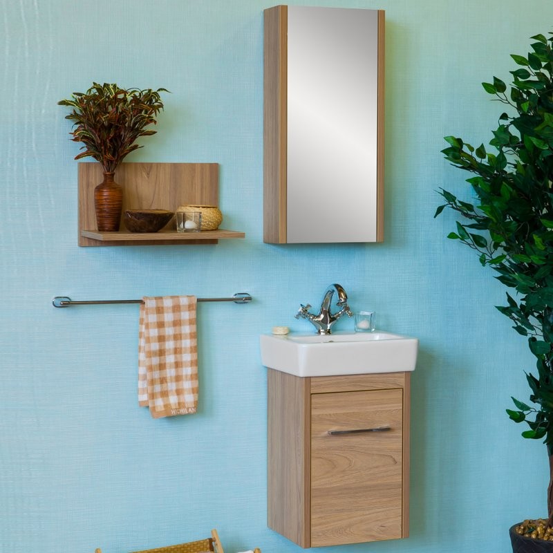 Мебель для ванной комнаты Sanflor Ларго 40, подвесная, вяз швейцарский