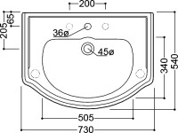 Раковина Kerasan Retro 104701 73 см, 1 отв, с пьедесталом