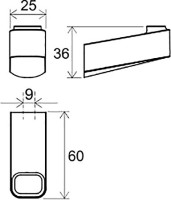 Крючок Ravak 10° TD 110.20 матовый черный, на шурупах