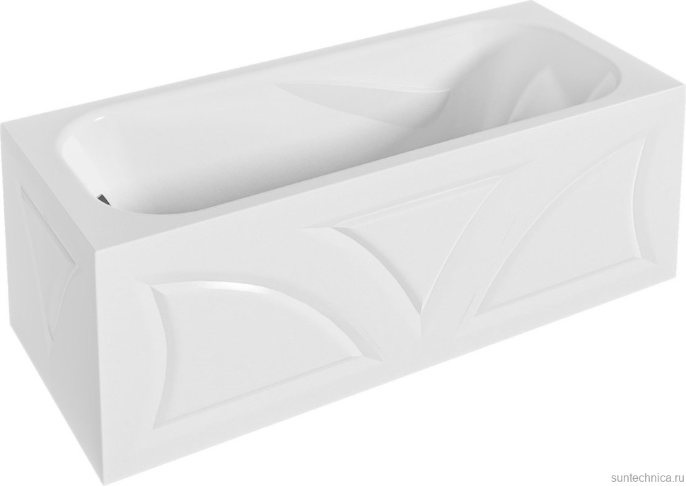 Акриловая ванна 1MarKa Classic 160x70 см, пристенная, белая, с каркасом