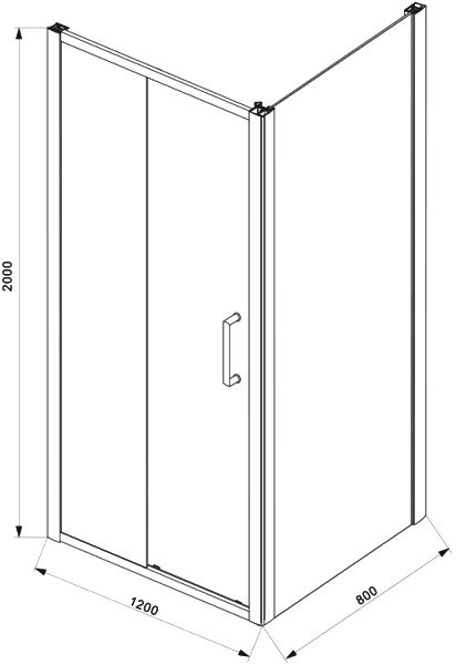 Душевой уголок Bravat Blackline 120х80х200