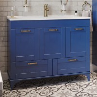 Тумба с раковиной Sanflor Ванесса 105, напольная, индиго