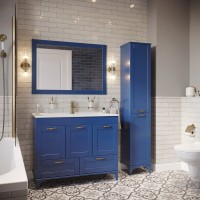 Тумба с раковиной Sanflor Ванесса 105, напольная, индиго