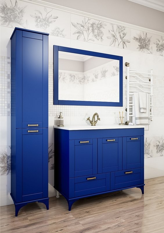 Тумба с раковиной Sanflor Ванесса 105, напольная, индиго