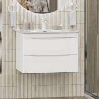 Тумба под раковину без столешницы Misty Мираж 70 подвесная, белый глянец