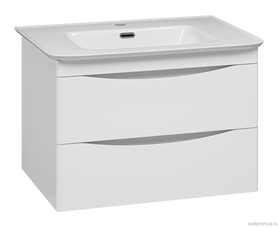 Тумба под раковину без столешницы Misty Мираж 70 подвесная, белый глянец