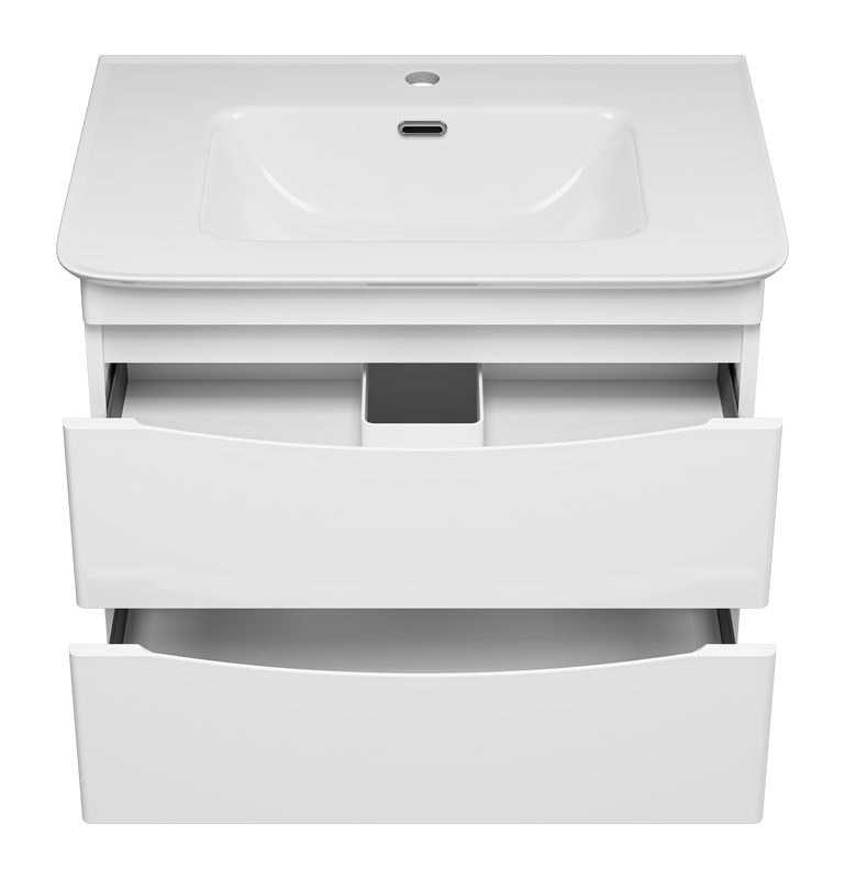 Тумба под раковину без столешницы Misty Мираж 70 подвесная, белый глянец