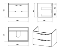 Тумба под раковину без столешницы Misty Мираж 70 подвесная, белый глянец